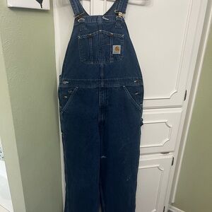 Carhartt Dark Blue Denim Bib Overalls